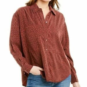 Women’s Current/Elliott The Percy Road Blouse Croc Brown Size 2 or Size Medium